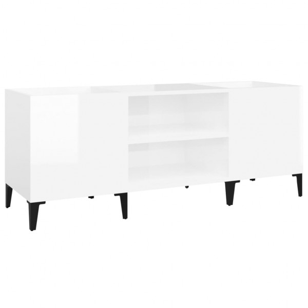 Armário p/ discos 121x38x48 cm deriv. madeira branco brilhante M 2