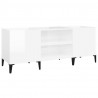 Mueble discos madera contrachapada blanco brillo 121x38x48 cm 2