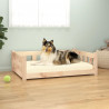 Cama para cães 95.5x65.5x28 cm madeira de pinho maciça 1