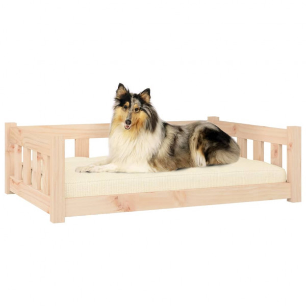 Cama para perros madera maciza de pino 95.5x65.5x28 cm M 3