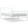 Estrutura de cama com cabeceira e pés 90x200 cm metal branco 2