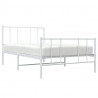 Estrutura de cama com cabeceira e pés 90x200 cm metal branco 3