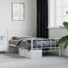 Estructura cama metal con cabecero y pie cama blanca 90x200 cm 4