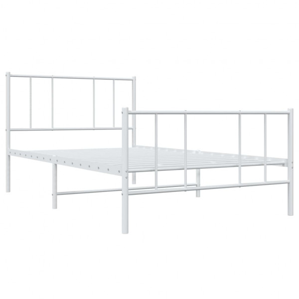 Estrutura de cama com cabeceira e pés 90x200 cm metal branco M 5