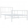 Estructura cama metal con cabecero y pie cama blanca 90x200 cm 5