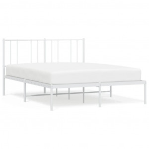 Estructura de cama con cabecero metal blanca 140x200 cm H