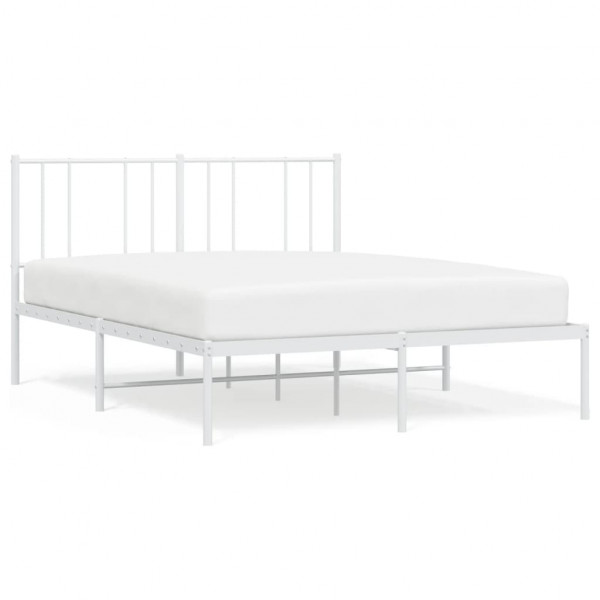 Estructura de cama con cabecero metal blanca 140x200 cm M 2