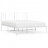 Estrutura de cama com cabeceira 140x200 cm metal branco 2