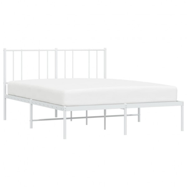 Estructura de cama con cabecero metal blanca 140x200 cm M 3