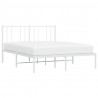 Estrutura de cama com cabeceira 140x200 cm metal branco 3