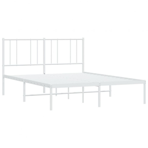 Estructura de cama con cabecero metal blanca 140x200 cm M 5