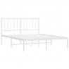 Estrutura de cama com cabeceira 140x200 cm metal branco 5