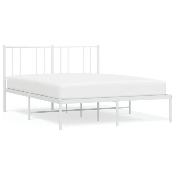 Estrutura de cama com cabeceira 160x200 cm metal branco M 2