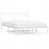 Estrutura de cama com cabeceira 160x200 cm metal branco 2