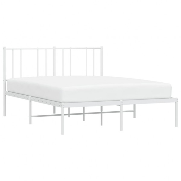 Estructura de cama con cabecero metal blanca 160x200 cm M 3