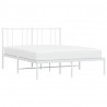 Estructura de cama con cabecero metal blanca 160x200 cm 3