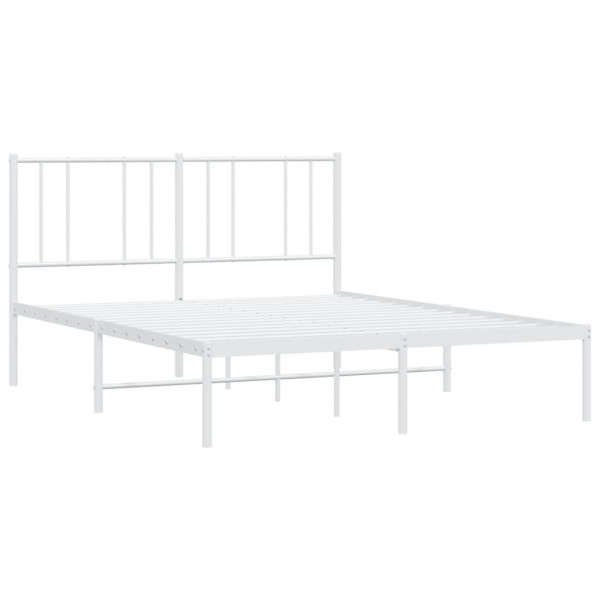 Estrutura de cama com cabeceira 160x200 cm metal branco M 5