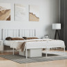 Estrutura de cama com cabeceira 140x190 cm metal branco 1