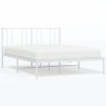 Estrutura de cama com cabeceira 140x190 cm metal branco 2