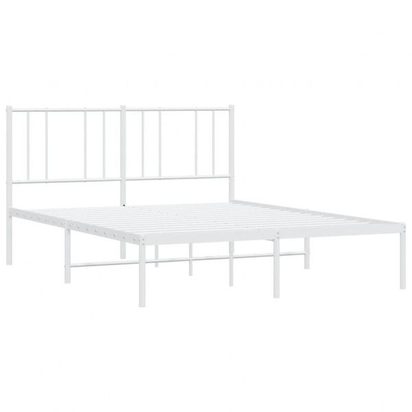 Estrutura de cama com cabeceira 140x190 cm metal branco M 5