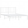 Estrutura de cama com cabeceira 140x190 cm metal branco 5