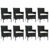 Set de comedor de jardín 9 pzas y cojines ratán sintético negro 4