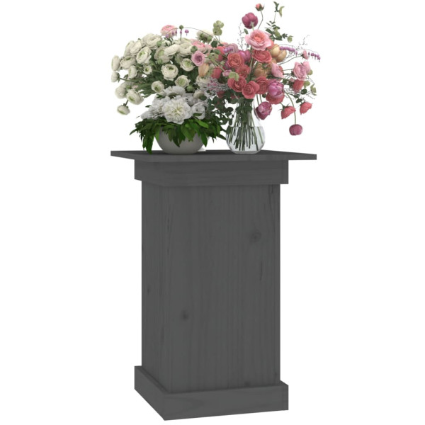 Soporte para plantas madera maciza de pino gris 40x40x60 cm M 4