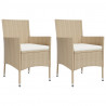 Set Jardim de jantar 3 pcs com almofadas ratão sintético beige 4