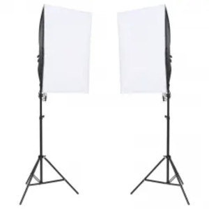 Kit de estúdio fotográfico com conjunto de iluminação e fundo H