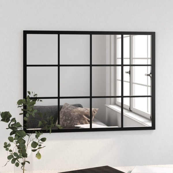 Espejo de pared metal negro 80x60 cm M 3