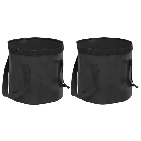 Cubos plegables 2 unidades PVC negro 20 L D