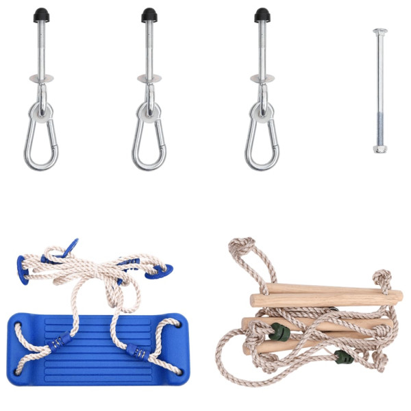 Columpio con escalera de cuerda polietileno azul M 2