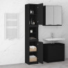 Armario de baño de madera contrachapada negro 32x34x188.5 cm 4