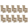 Set comedor de jardín 11 pzas con cojines ratán sintético beige 4