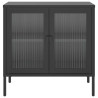 Aparador 70x35x70 cm vidro e aço preto 5
