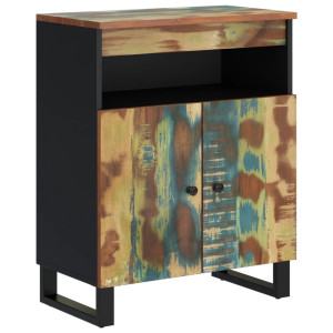Aparador com 2 portas em madeira maciça reciclada 60x33x75 cm H