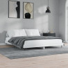 Estructura de cama con LED madera maciza blanca 200x200 cm 1