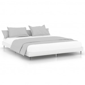 Estructura de cama con LED madera maciza blanca 200x200 cm H