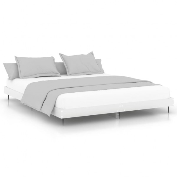 Estrutura de cama 200x200 cm derivados de madeira branco M 2