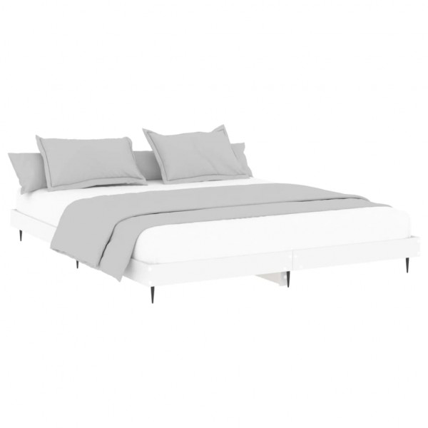 Estructura de cama con LED madera maciza blanca 200x200 cm M 3