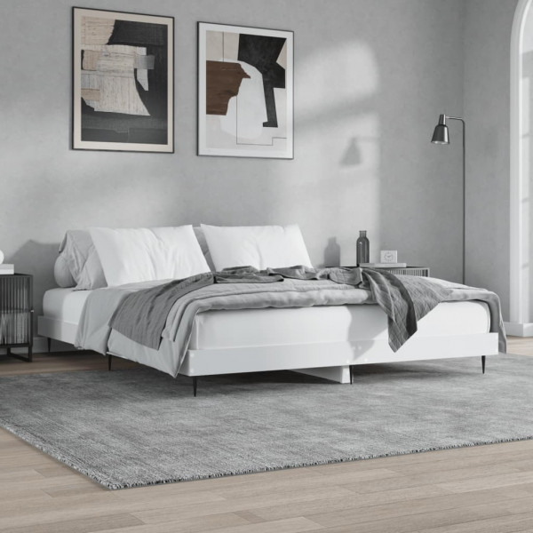 Estrutura de cama 200x200 cm derivados de madeira branco M 4