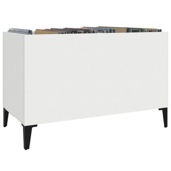 Mueble para discos madera contrachapada blanco 74.5x38x48 cm M 4