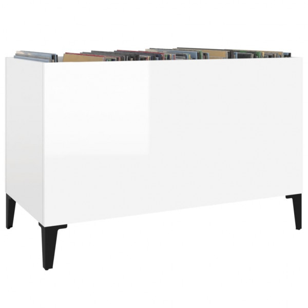 Mueble discos madera contrachapada blanco brillo 74.5x38x48 cm M 4