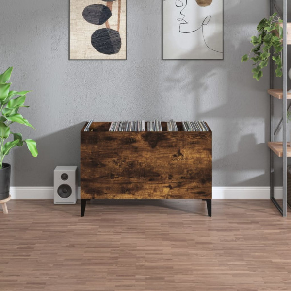 Mueble discos madera contrachapada roble ahumado 74.5x38x48 cm M 3