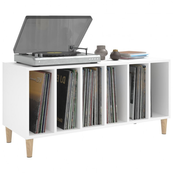 Mueble para discos madera contrachapada blanco 100x38x48 cm M 4