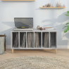 Mueble discos madera contrachapada gris hormigón 100x38x48 cm 3