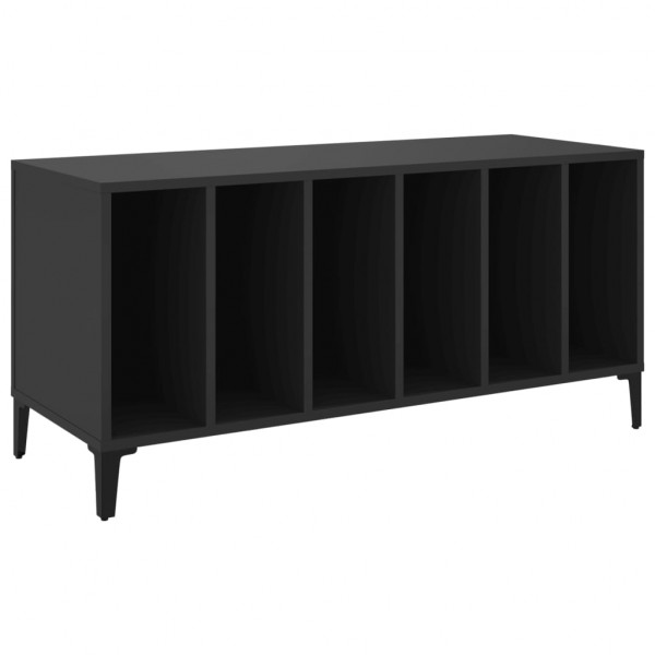 Mueble para discos madera contrachapada negro 100x38x48 cm M 4