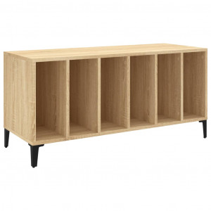 Mueble discos madera contrachapada roble Sonoma 100x38x48 cm H