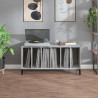 Mueble discos madera contrachapada gris hormigón 100x38x48 cm 3