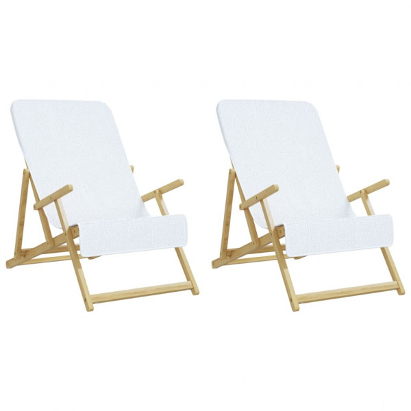 Toallas de playa 2 uds tela blanco 400 g/m² 60x135 cm M 3